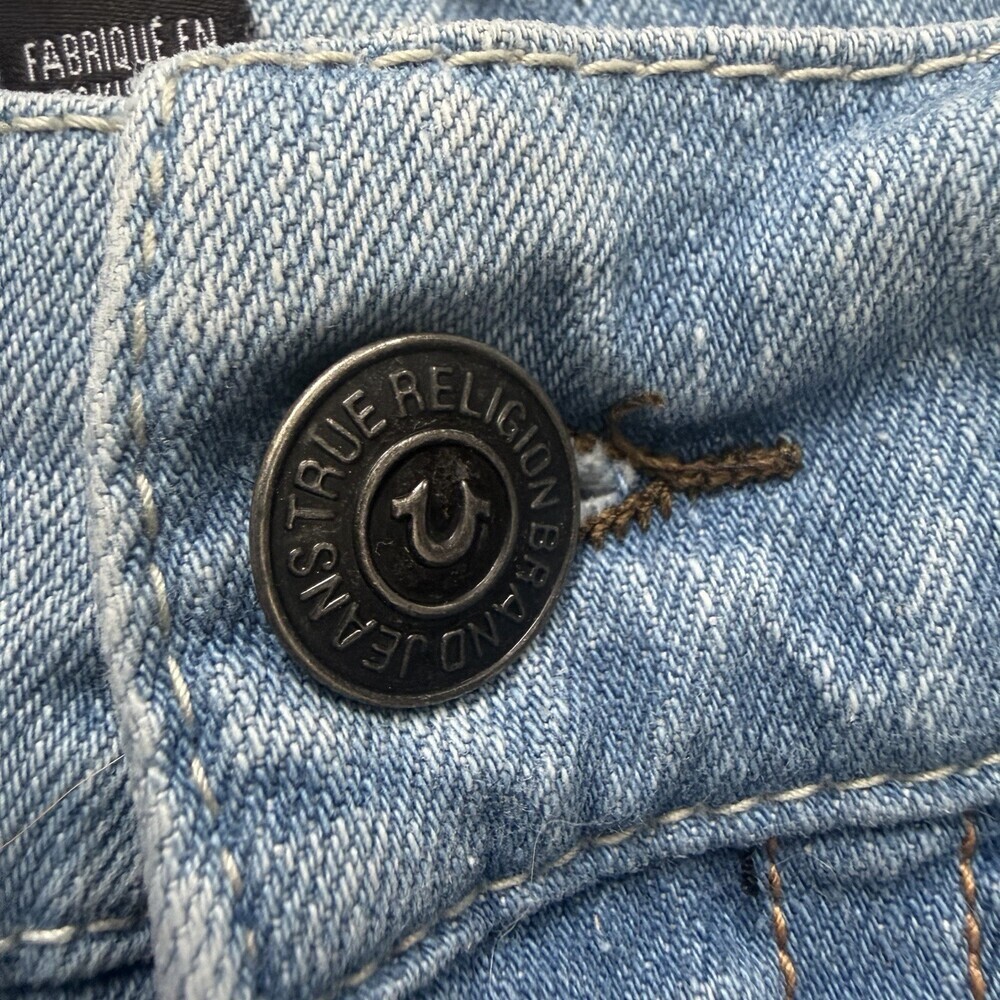 True Religion RICKY Jeans Relaxed Straight Distressed Men's Size 32 Light Wash - Picture 6 of 16